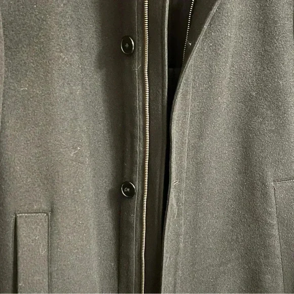 Cardinal of Canada Mens Jacket Medium Black Wool Blend Quilted Full Zip Overcoat - Picture 8 of 16